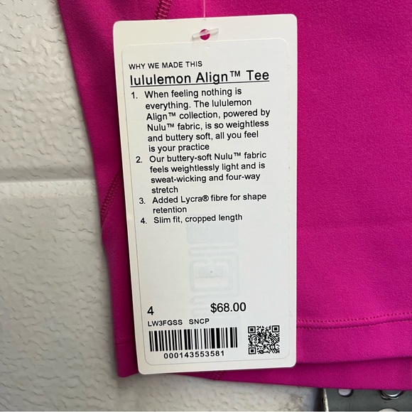 NWT Lululemon Align T-Shirt - Sonic Pink - Picture 5 of 9